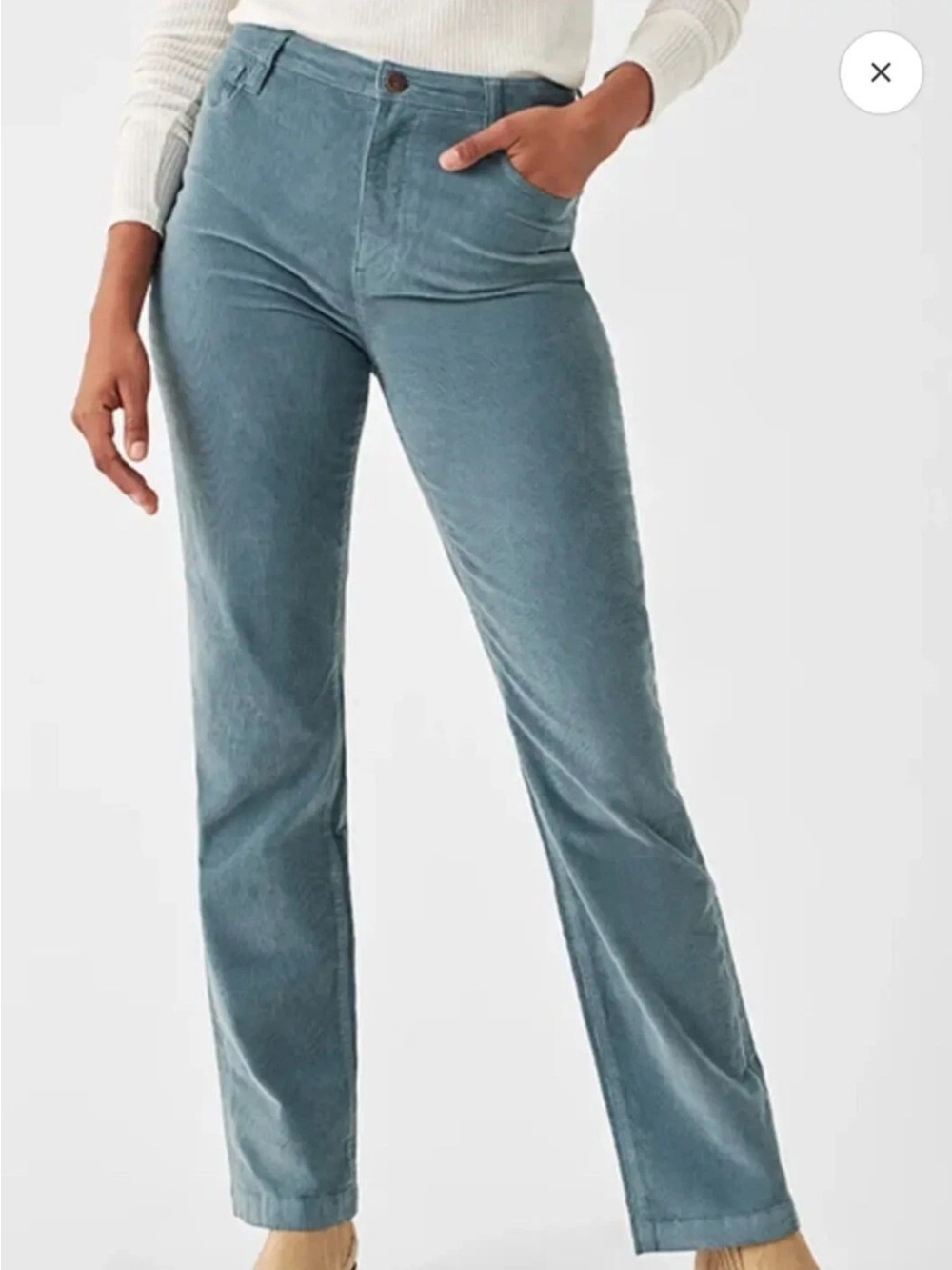 Faherty women’s Blue-Grey Corduroy straight leg Pants